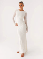Ethereal Long Sleeve Maxi Dress - Ivory