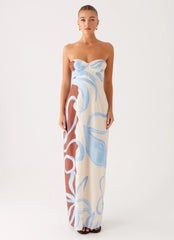 Raiden Maxi Dress - Bloom Wave Print