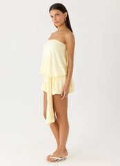 Mazie Strapless Mini Dress - Yellow