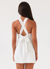 Keira Linen Mini Dress - White