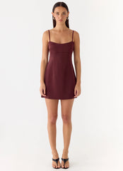 Clementine Mini Dress - Merlot