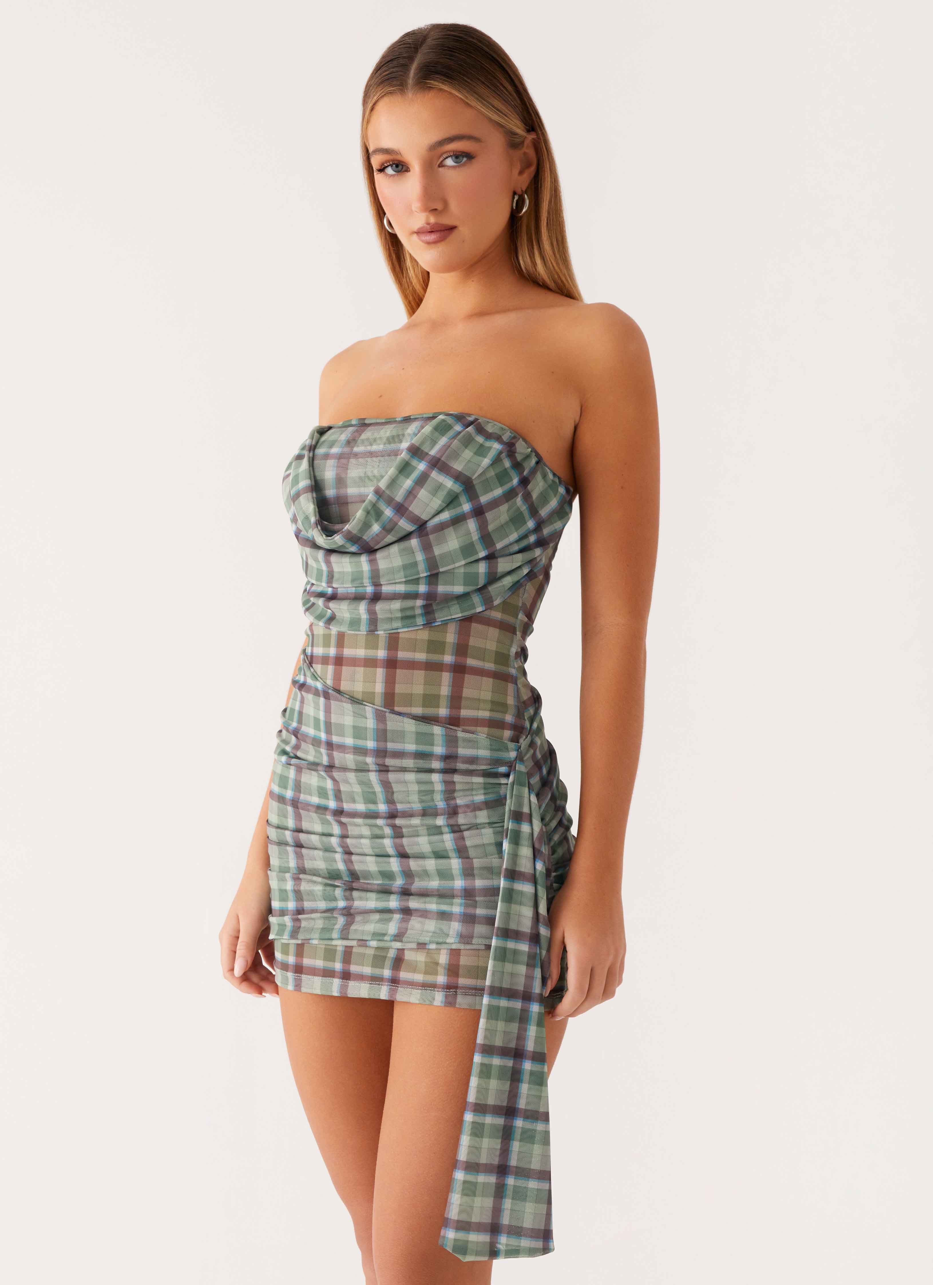 Seren Mini Dress - Cedar Check