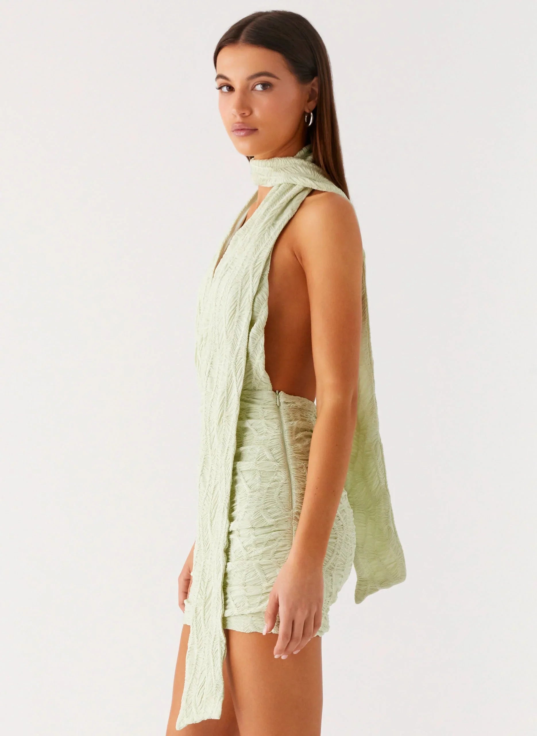 Crimson Mini Dress - Forest Sage