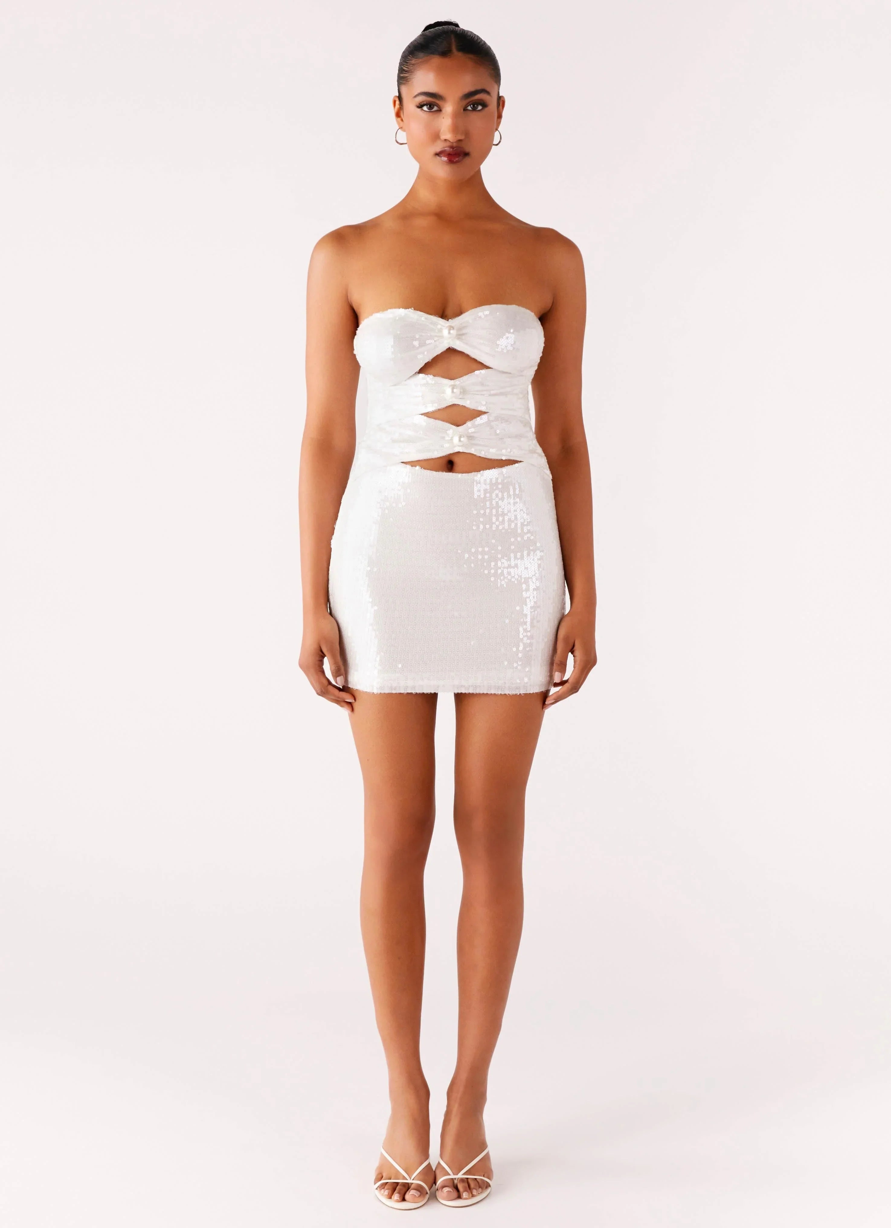 Clyra Sequin Mini Dress - Ivory