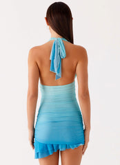 Emilio Halter Mini Dress - Blue Gradient