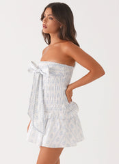 Izi Shirred Mini Dress - Sweet Daydream Print