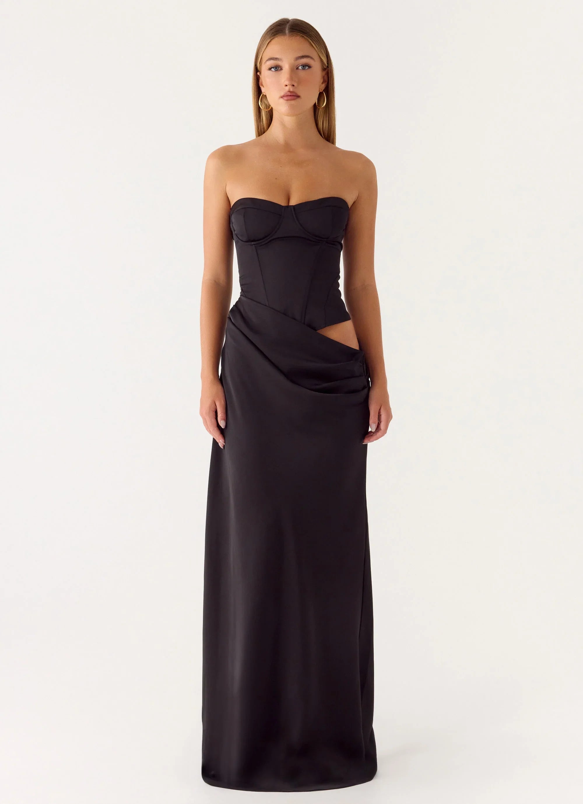Emory Corset Maxi Dress - Black