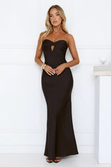 Silken Aurora Strapless Maxi Dress Black