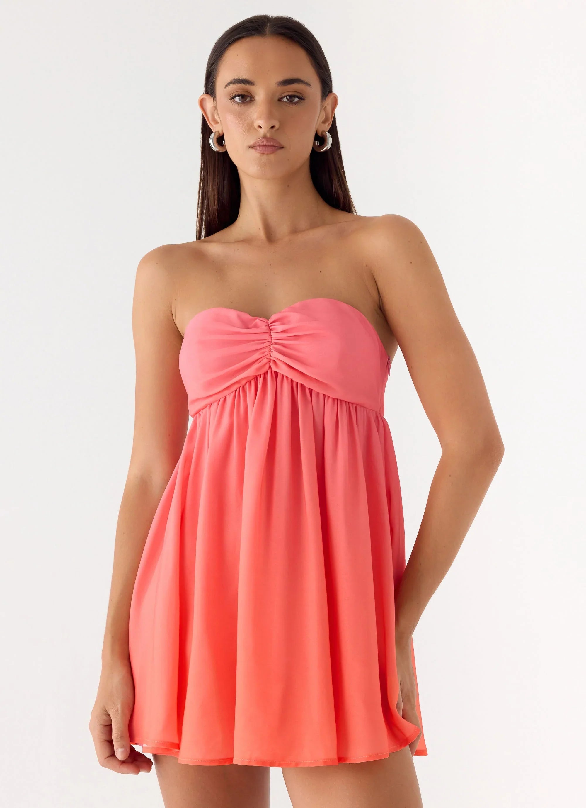 Elevare Strapless Mini Dress - Sunset Ombre