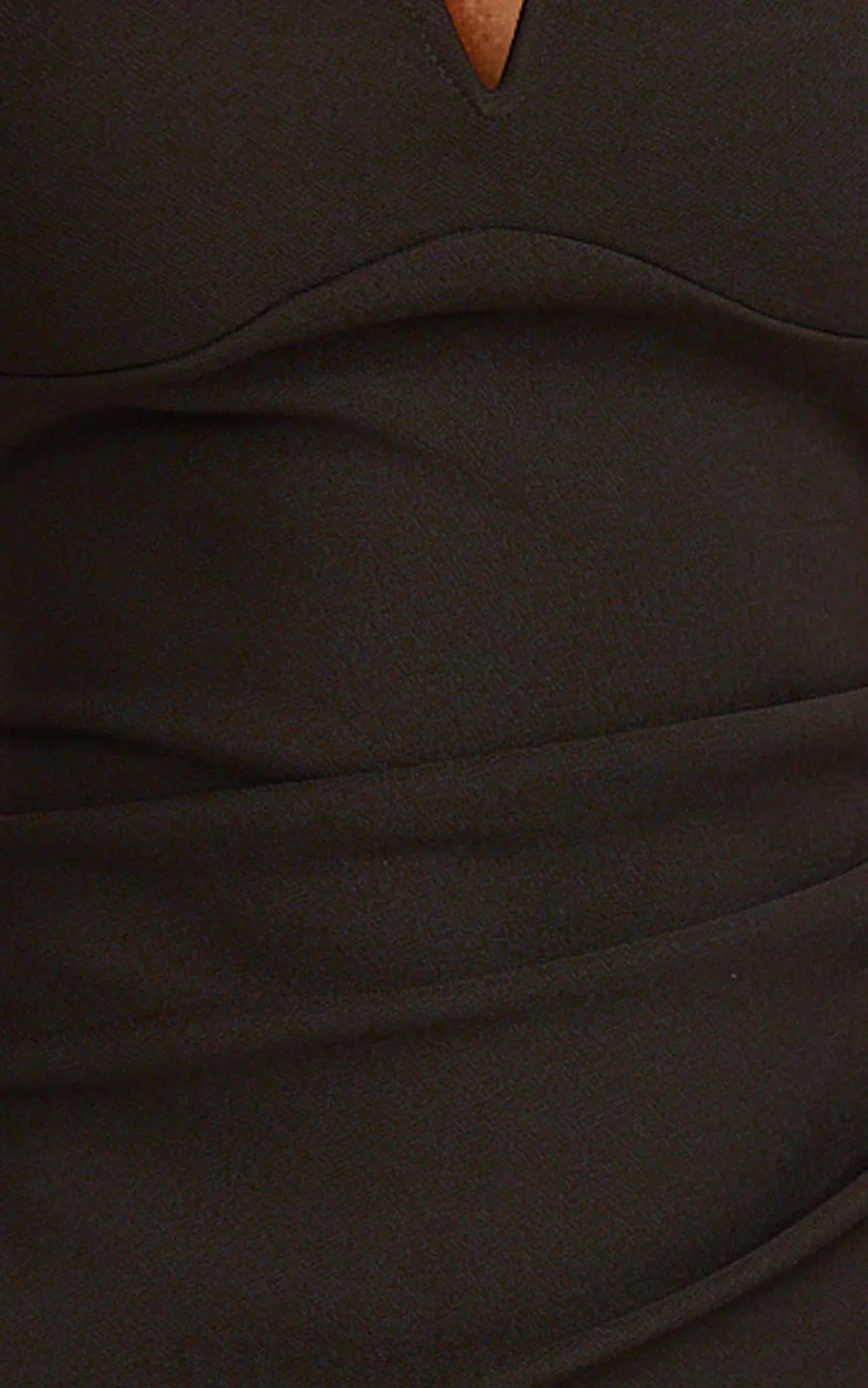 Thelma Maxi Dress - Square Neck Bodycon Dress in Black