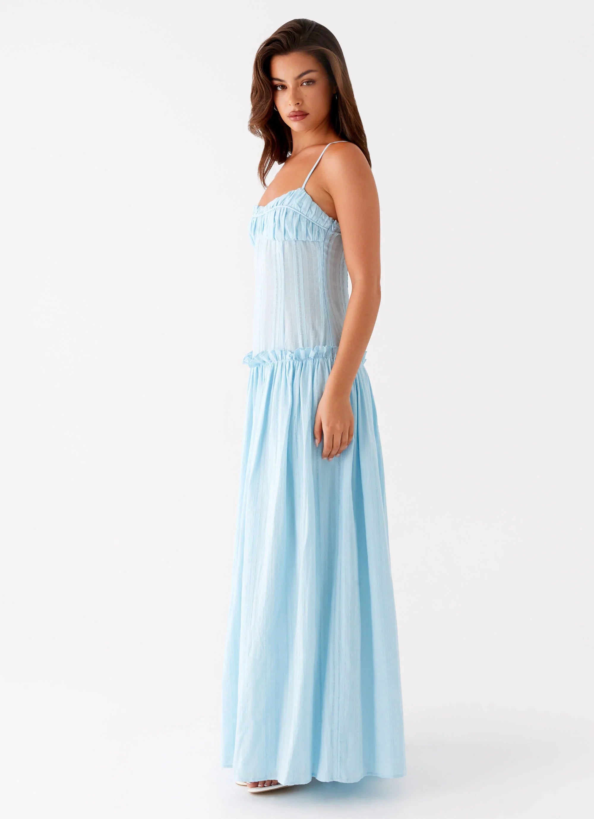Jacinda Drop Waist Maxi Dress - Blue