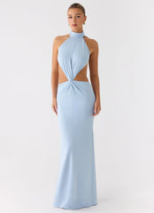 Warning Signs Maxi Dress - Blue