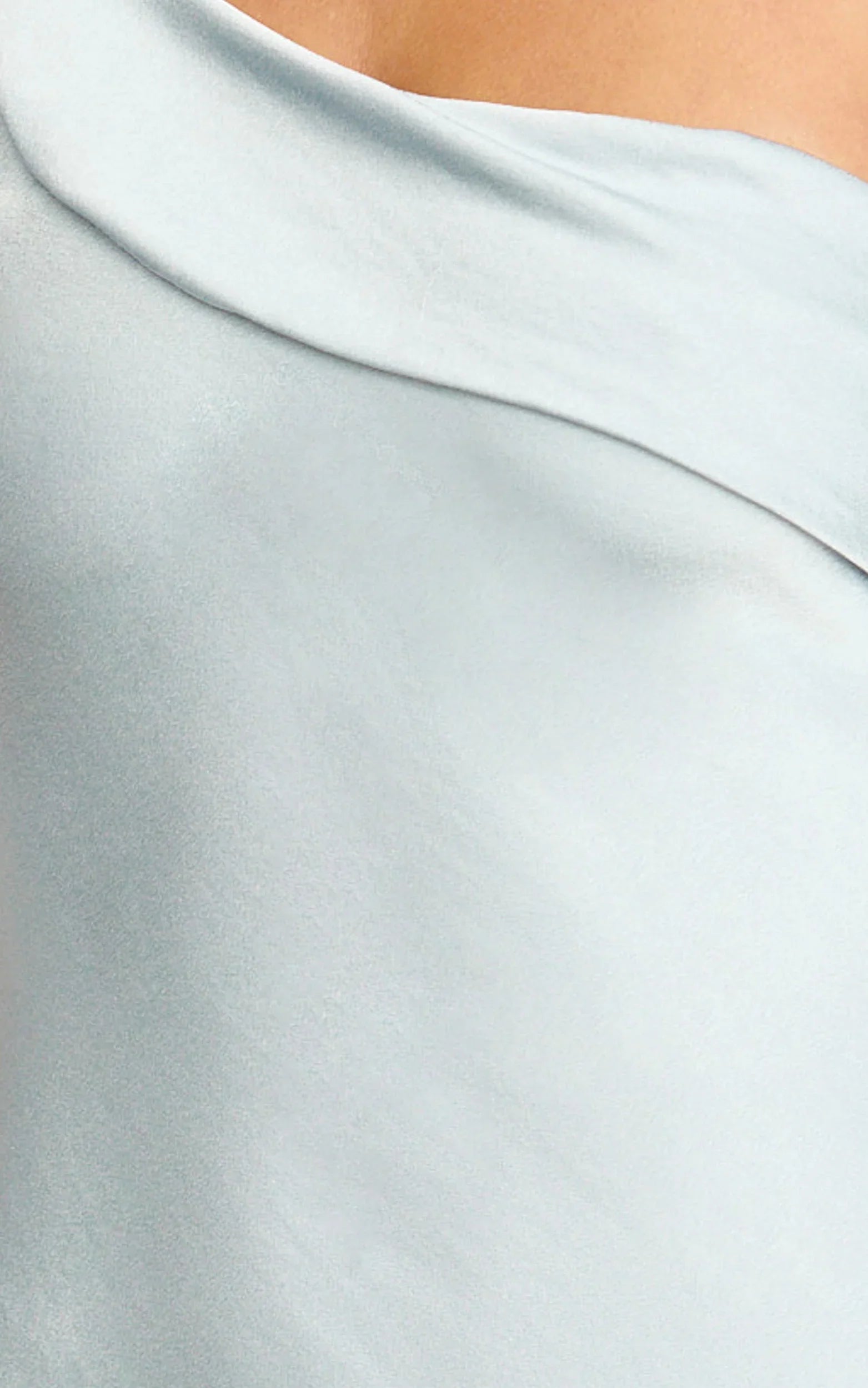 Calix Midi Dress - One Shoulder Slip Dress in Pale Blue