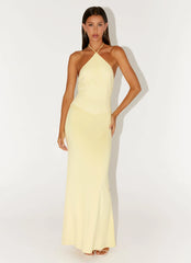 Fiesta Halter Maxi Dress - Sunny Yellow