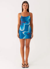 Althena Mini Dress - Turquoise Floral