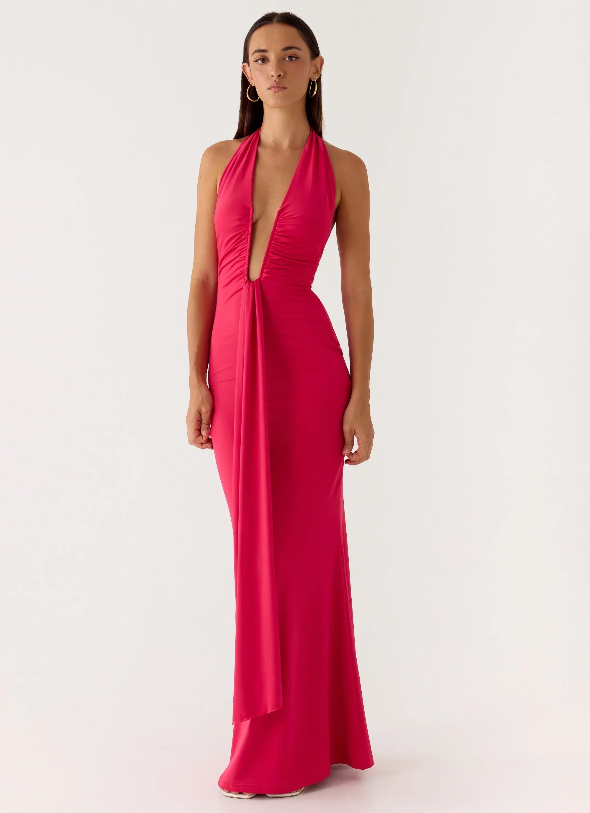 Emiliana Maxi Dress - Red Magenta