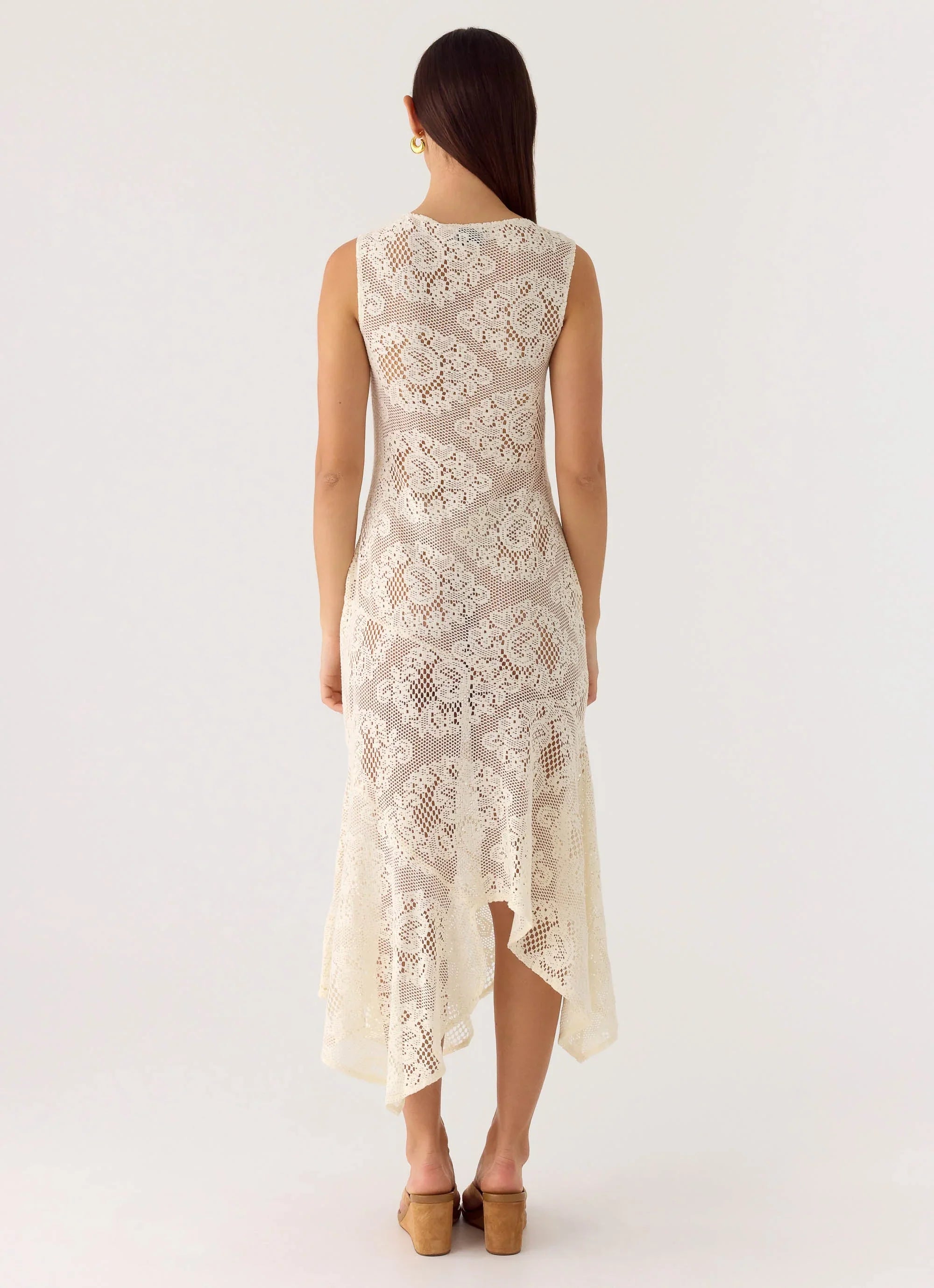 Janayia Midi Dress - Ivory