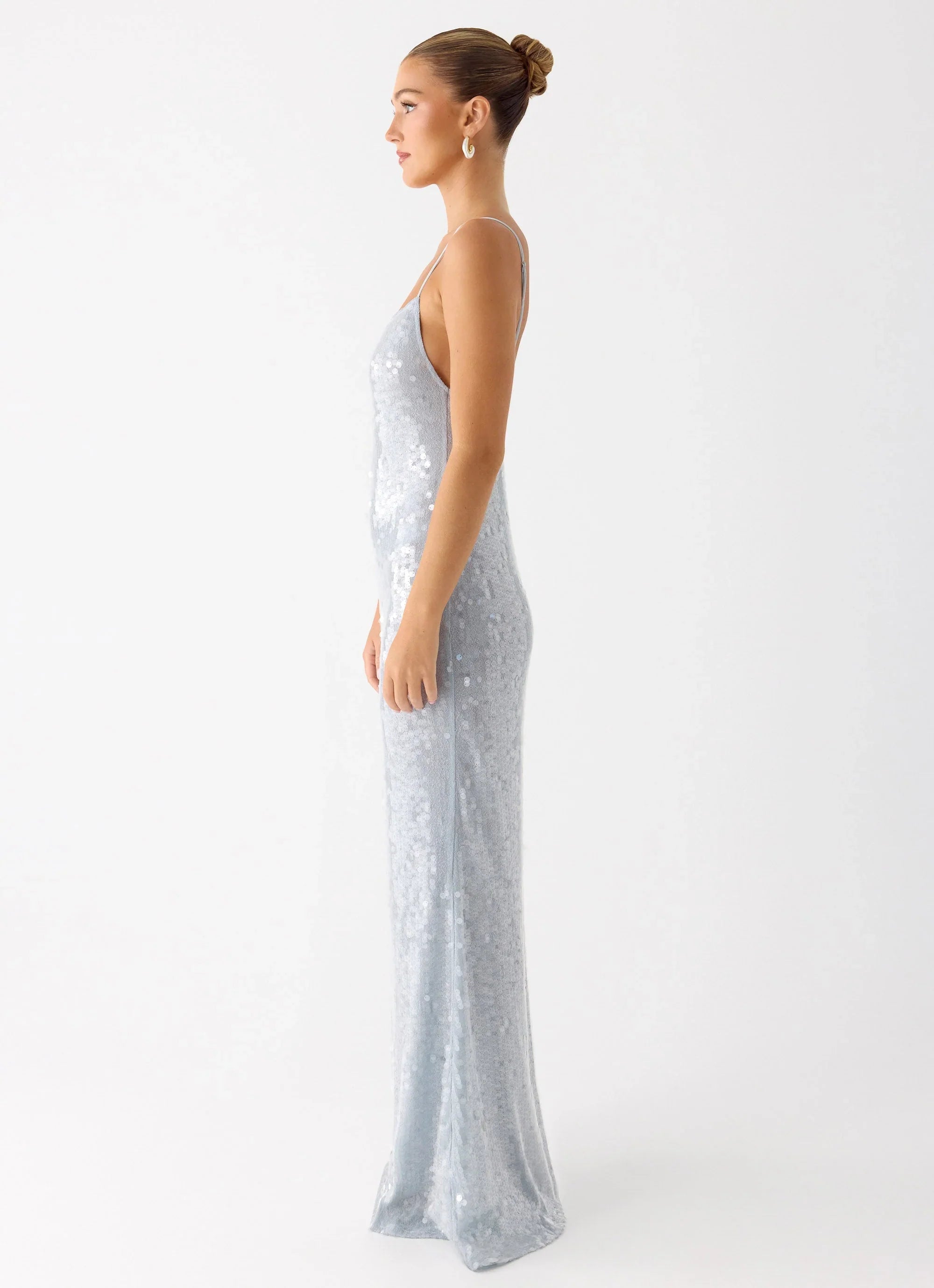Solo Sequin Maxi Dress - Misty Blue