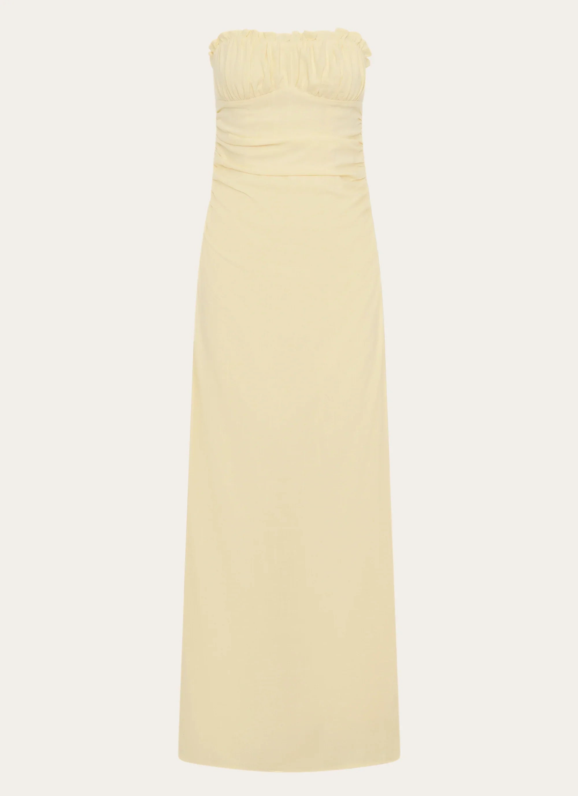 Xena Gathered Maxi Dress - Yellow