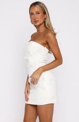 Rendezvous Strapless Mini Dress Cream