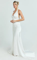 Frankie Maxi Dress - Satin Bias Cut Dress in Ivory