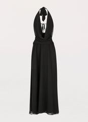 Elysia Chiffon Maxi Dress - Black