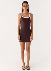 Kayla Mini Dress - Chocolate